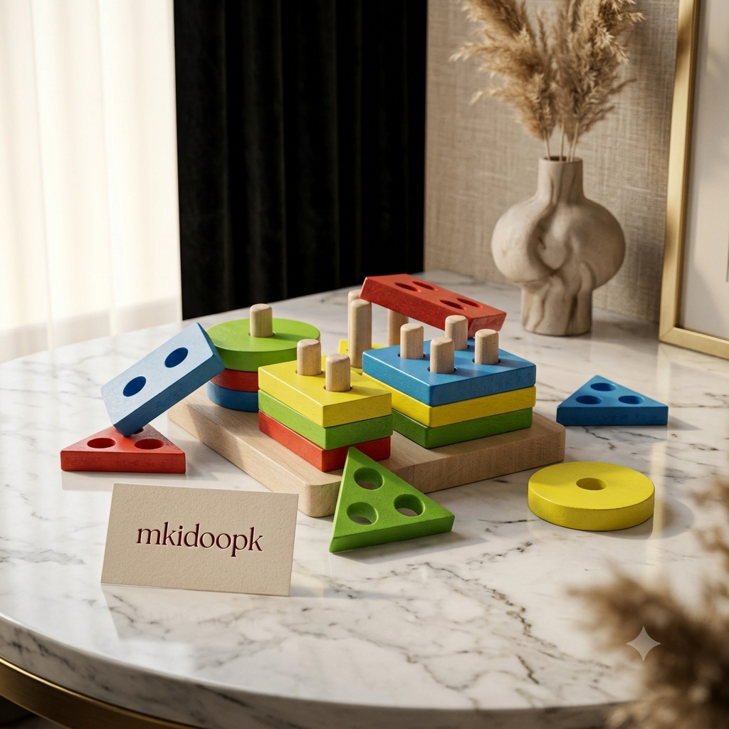 Wooden Geometric Blocks Board Toys