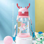 Adorable Reindeer Water Bottle for Kids 600ml