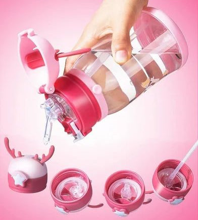 Adorable Reindeer Water Bottle for Kids 600ml