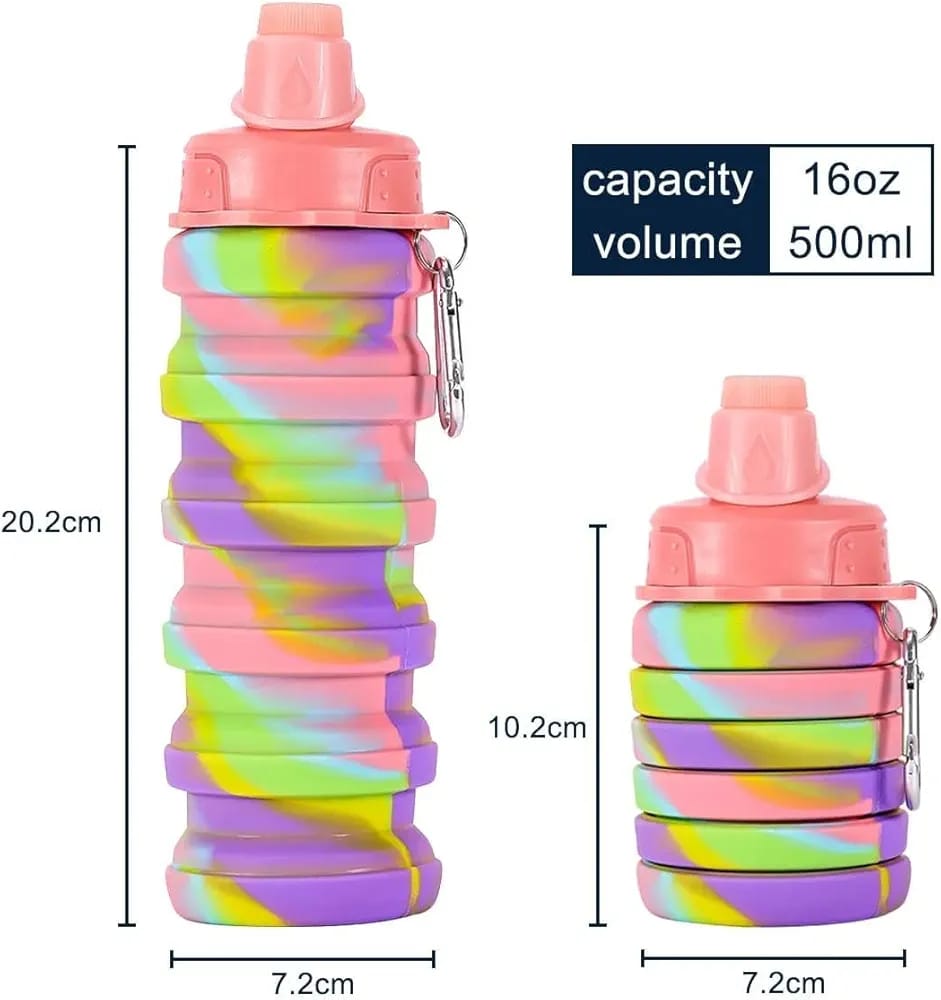 Expandable Silicone Sipper Water Bottle 500 ML