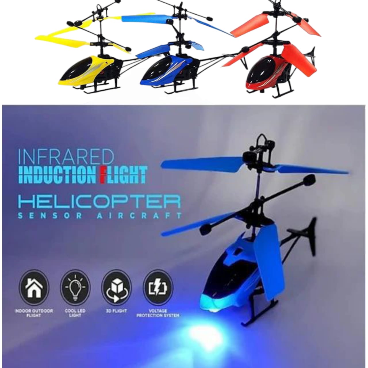 Infrared Induction LED Helicopter, Rechargeable Flying Toy