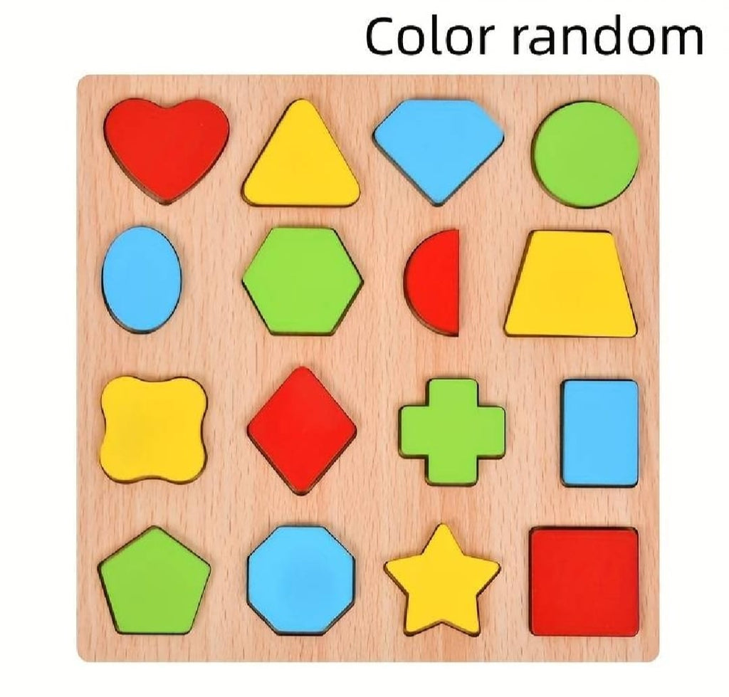 Wooden Geometric Shapes Cognitive Board Puzzle