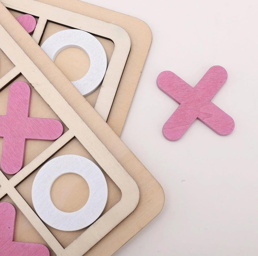 Wooden Tic-Tac-Toe Board Game
