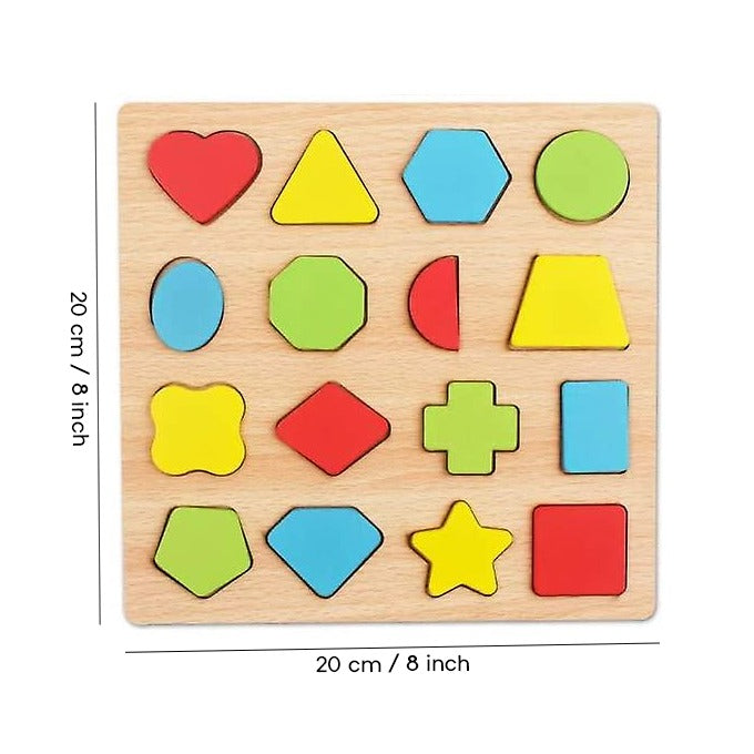 Wooden Geometric Shapes Cognitive Board Puzzle