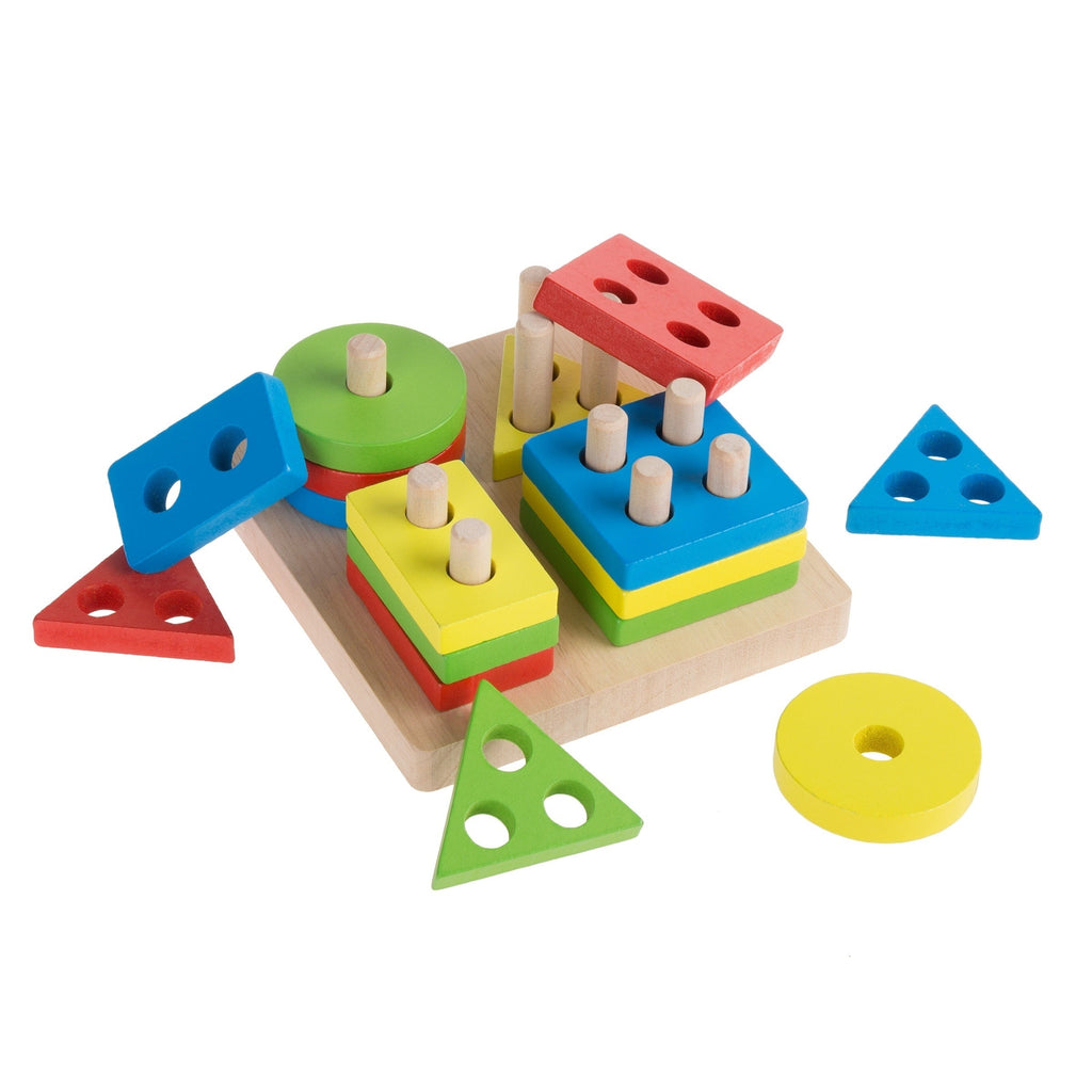Wooden Geometric Blocks Board Toys