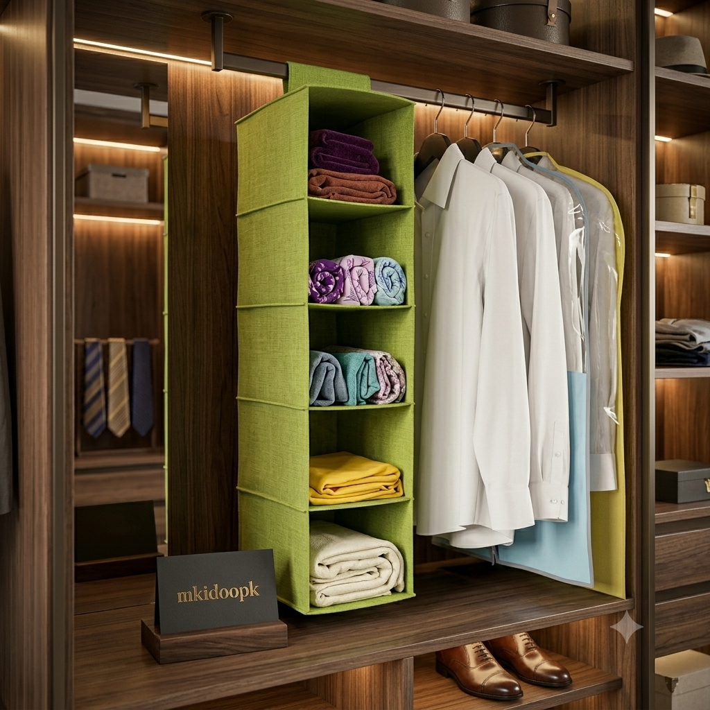 5 Shelf Wardrobe Hanging Organizer Section
